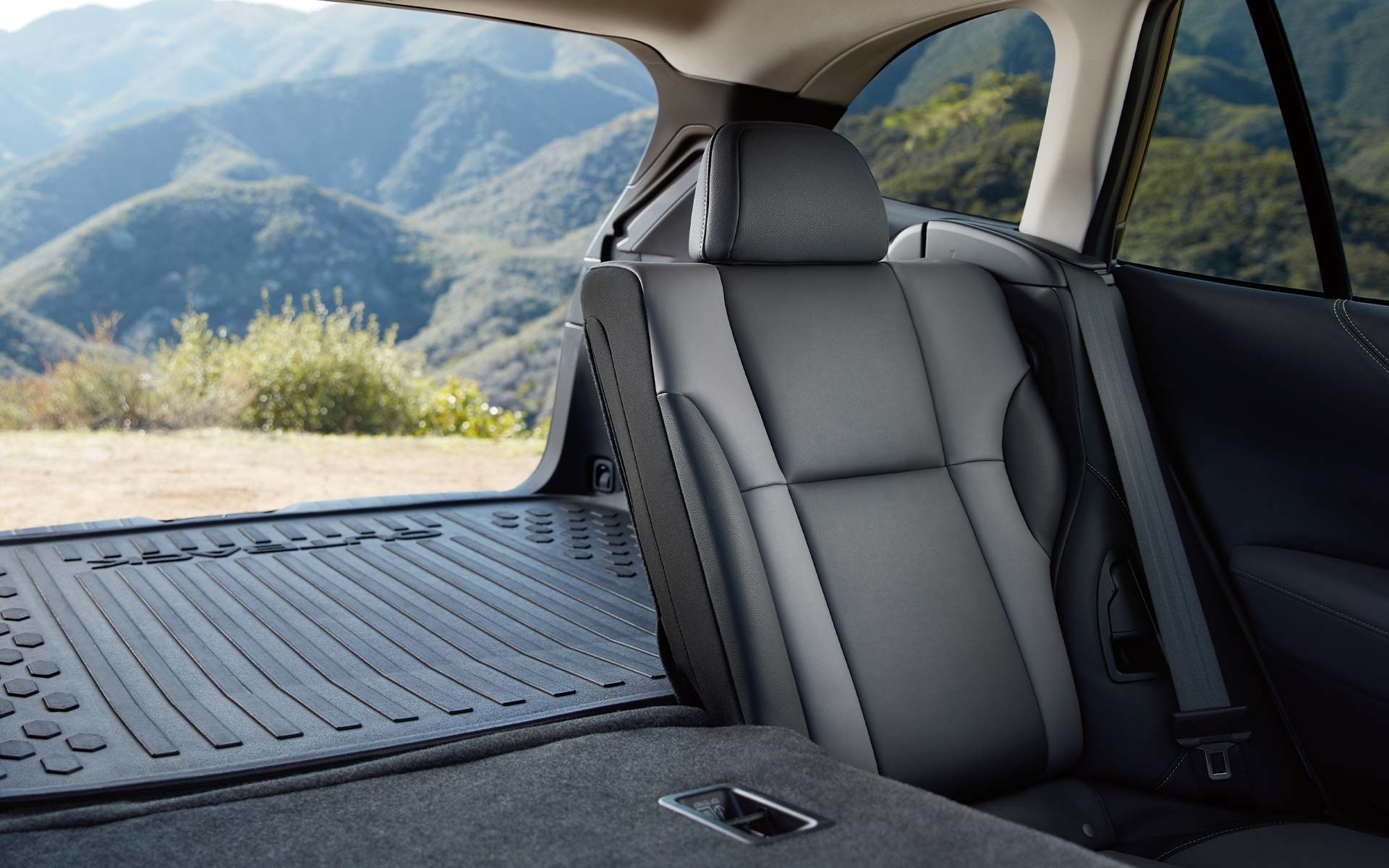 A view of the rear seat of the 2022 Subaru Onyx Edition XT showing the two-tone StarTex interior.