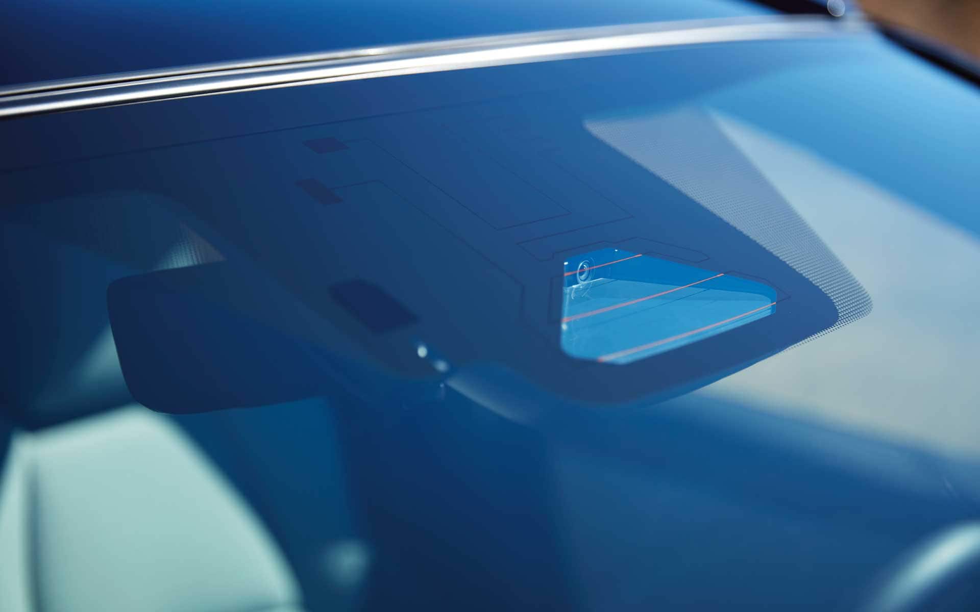 A close-up of the EyeSight Driver Assist Technology sensors on the 2023 Solterra.